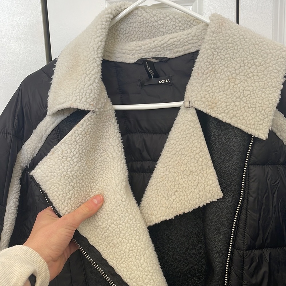 Oversized Women’s Down Leather Jacket - image 2